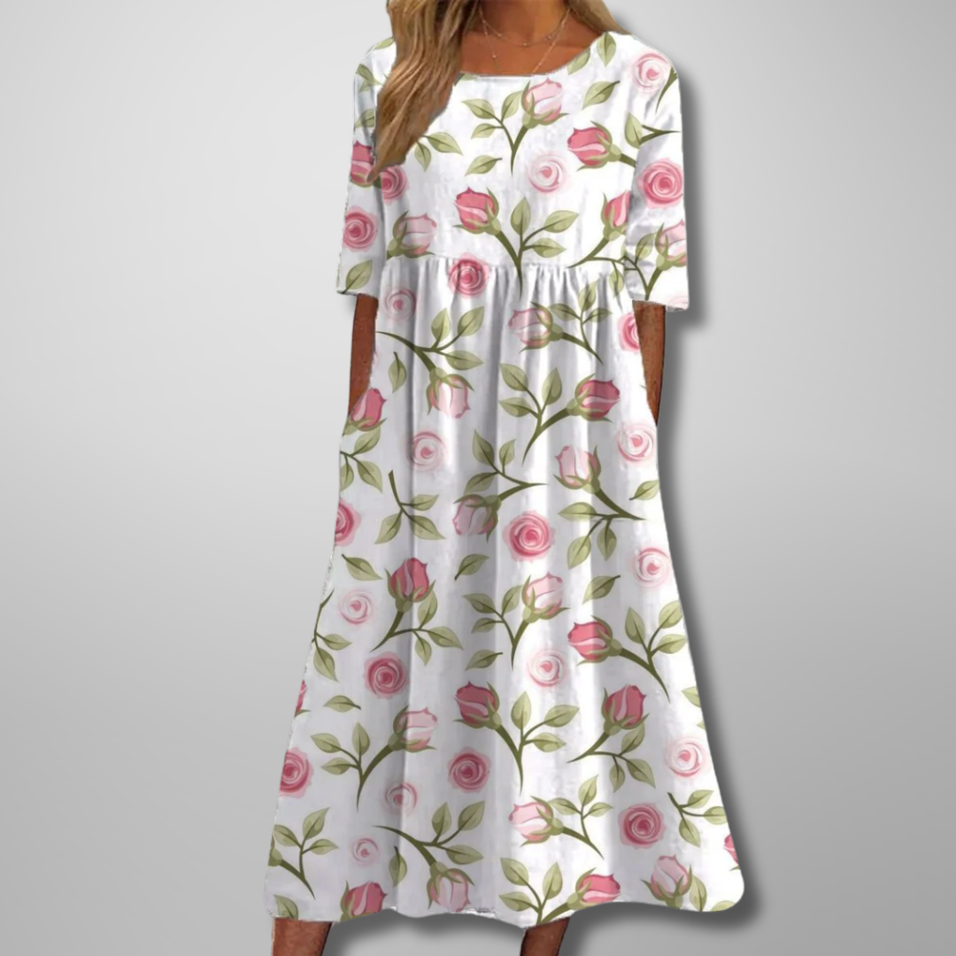 Womens Dress | Relaxed Fit, Floral Design, Midi 7