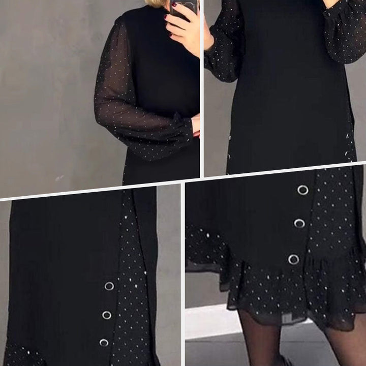 Womens Robe | Round Neck, Crystal Embellishments 3