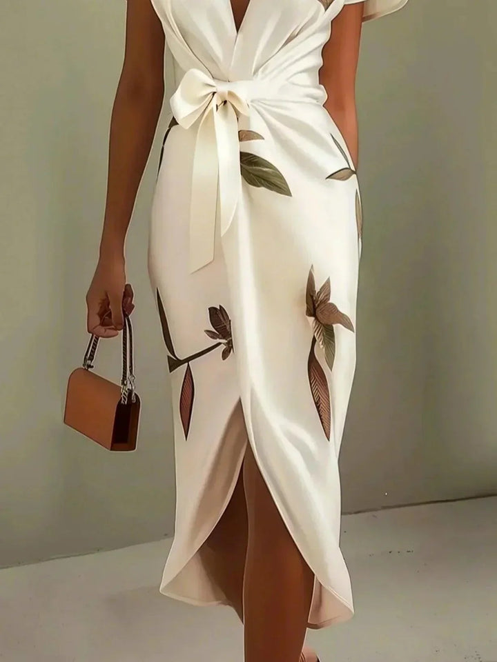 Wrap Dress | Deep V-Neckline, Flutter Sleeves 4